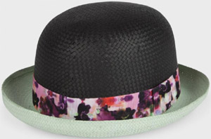 Paul Smith Hats - Black Falling Iris Bowler Hat: €63.