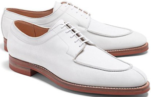 Peal & Co. White Algonquin Nubucks Shoes: US$548.