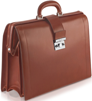 Pineider Power Elegance Brown Leather Diplomatic Briefcase: US$3,810.