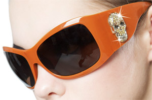 Philipp Plein PPC 7S972 diamond skull brown women's sunglasses.