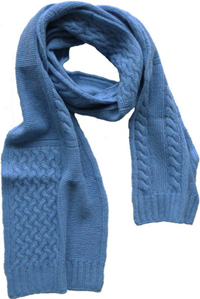 Portolano Women's Cashmere scarf with cable and rib detail: US$124.
