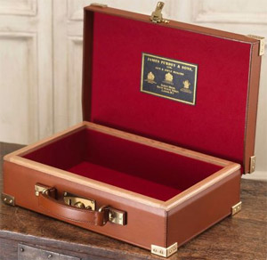 Purdey oak framed and angus hide leather day box: £4,500.