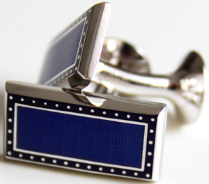 Richard Anderson Cuff Link Rectangle Blue: £95.
