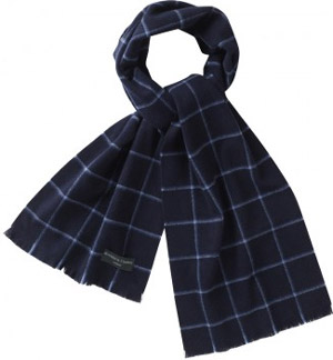 Roderick Charles Navy/Blue Check Scarf: £29.