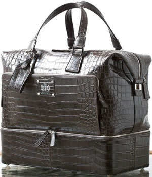 Massimo Sforza Men's Genuine Crocodile Travel Bag.