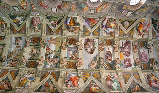 Sistine Chapel ceiling (1508-1592 by Michelangelo.