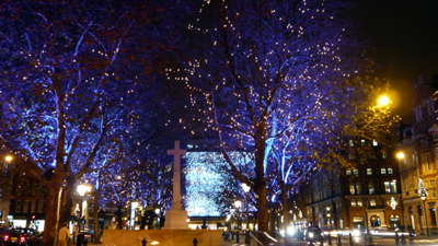 Christmas lights in Sloane Square.