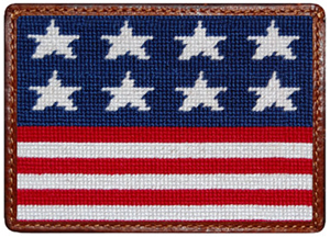 Smather & Branson Old Glory Needlepoint Card Wallet: US$55.