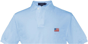 Smathers & Branson American Flag Light Blue Needlepoint Polo Shirt: US$78.50.