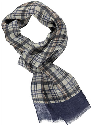 Suitsupply Blue Check Men's Scarf: €39.