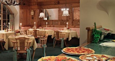 Restaurant The Pizzaria at Kulm Hotel.