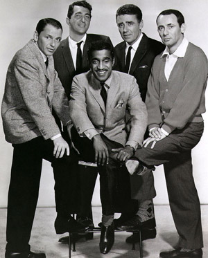 The Rat Pack: Frank Sinatra, Dean Martin, Sammy Davis, Jr., Peter Lawford & Joey Bishop.