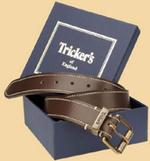 Tricker's English handmade and hand finished 35mm leather belt.