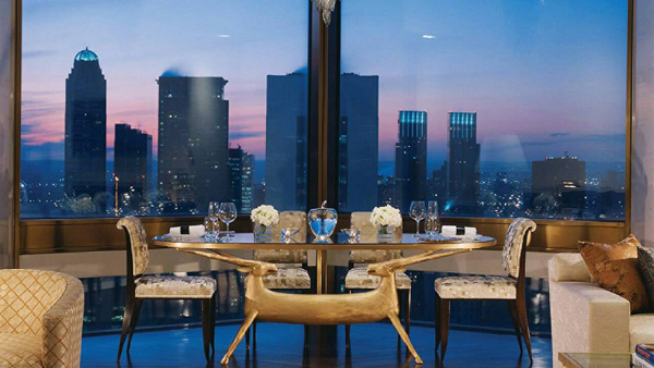 The dining area of the Ty Warner Penthouse suite at Four Seasons Hotel New York, 57 East 57th Street, New York, NY 10022, U.S.A.