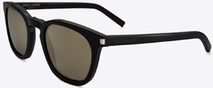 Yves Saint Laurent Classic 28 sunglasses in black acetate with grey bronze mirrored lenses men's sunglasses: US$325.