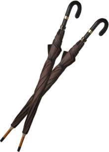 Zilli women's umbrella with leather handle: £330.
