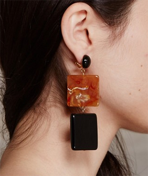 Rachel Comey Bitar Two-tiered acrylic drop earrings made in Italy: US$115.