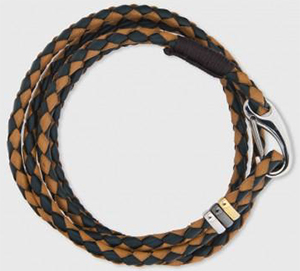 Paul Smith Men's Taupe And Green Leather Wrap Bracelet: €119.