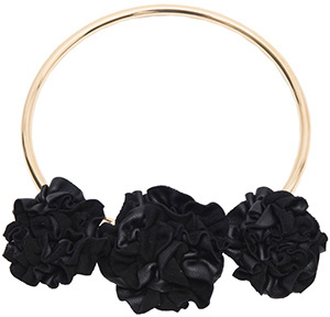 Paule Ka Metallic Necklace with Leather Flowers: €390.