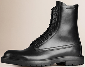 Burberry Men's Leather Military Boots: US$1,050.