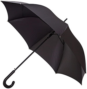 Ludwig Reiter Non-tear woven synthetic fabric, solid carbon-steel framework, thoroughly sewn leather handle. Black, leather handle made of black Bookbinder calf umbrella: €259.