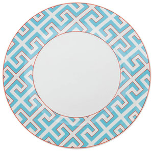 Dinner plate, Shape 'Meissen Cosmopoliten', Royal Palace, Miami Style with red contour, 30 cm.