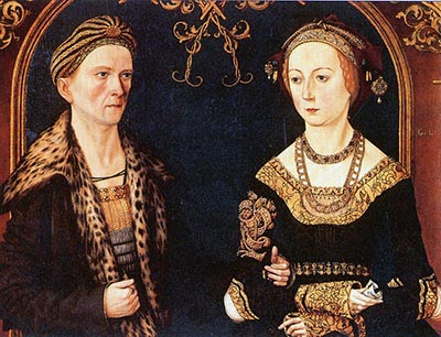 Portrait of Jakob Fugger and Sibylla Artzt (1498) by Hans Burgkmair.