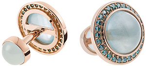 Misahara Stena rose gold, aquamarine & blue diamonds cufflinks: £4,173.