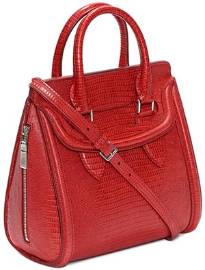 Alexander McQueen Women's Calf Leather Embossed Small Heroine Bag: US$2,295.