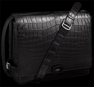 Cartier Louis Cartier Messenger Bag black matt porosus crocodile skin, palladium finish: £30,600.