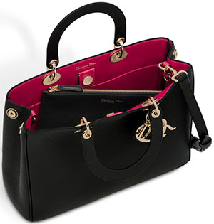 Dior Diorissimo Handbag in Black Bullcalf Leather.