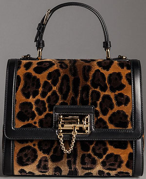 Dolce&Gabbana Women's Nappa Leather and Velvet Leo Print Monaca Bag: US$4,495.