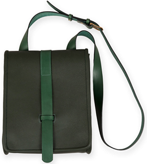 Dunmore men's Elgin dark green leather satchel: £285.