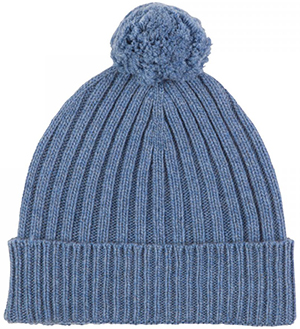 Johnstons of Elgin Cashmere Chunky Rib Hat with Pom Pom: US$120.