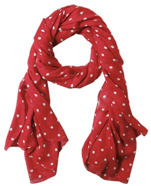 Lloyd women's Sweat Heart Cherry Red scarf.
