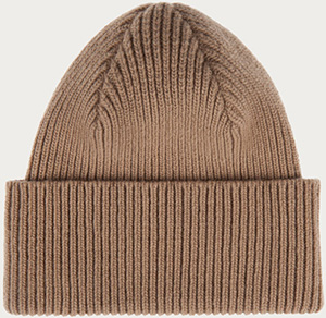 Bally men's wool and cashmere beanie in camel: US$395.