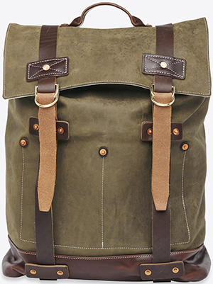 Billy Reid men's Olive Backpack: US$695.