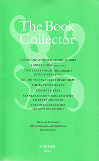 The Book Collector - Summer 2015 issue.