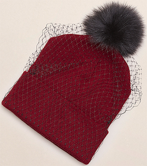 Kenneth Cole Milou fox beanie women's hat: US$95.
