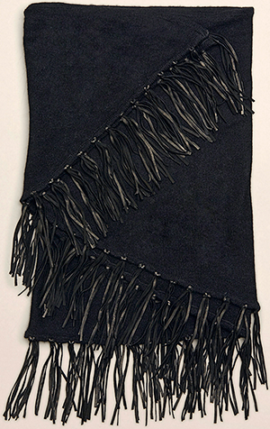 Kenneth Cole Milou leather-fringed Minerva women's scarf: US$178.