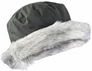 Dents Wax Cotton Hat with Faux Fur Brim: £35.