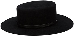 Black rabbit fur felt 'Cordobes' hat from Gladys Tamez Millinery featuring a wide brim and a leather band: €849.