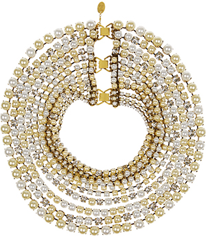 Erickson Beamon Lady and the Tramp gold-plated, faux pearl and Swarovski crystal necklace: €2,340.