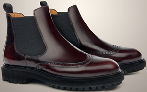 Corneliani Brushed Leather Perforated Men's Ankle Boots, With Rubber Sole.