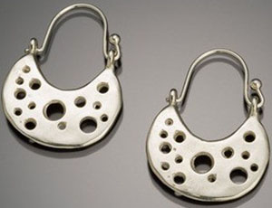 Kerin Rose galaxy hoop recycled sterling silver earring: US$120.