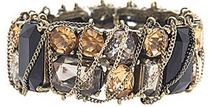Lane Bryant Chain Wrapped Stone Stretch Bracelet: US$34.95.
