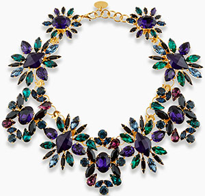 Erdem Green & Purple Crystal necklace: £830.