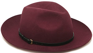 Mulberry Women's Oxblood Wool Felt Fedora Hat: €330.