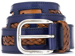 Etro men's braid belt in two contrasting colours: €340.