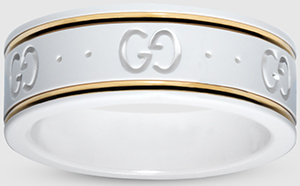 Gucci icon ring in yellow gold and white zirconia powder: US$390.